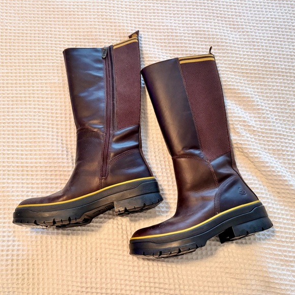 TIMBERLAND Malynn Waterproof Tall Boots Brown Full Grain Leather - Picture 6 of 16